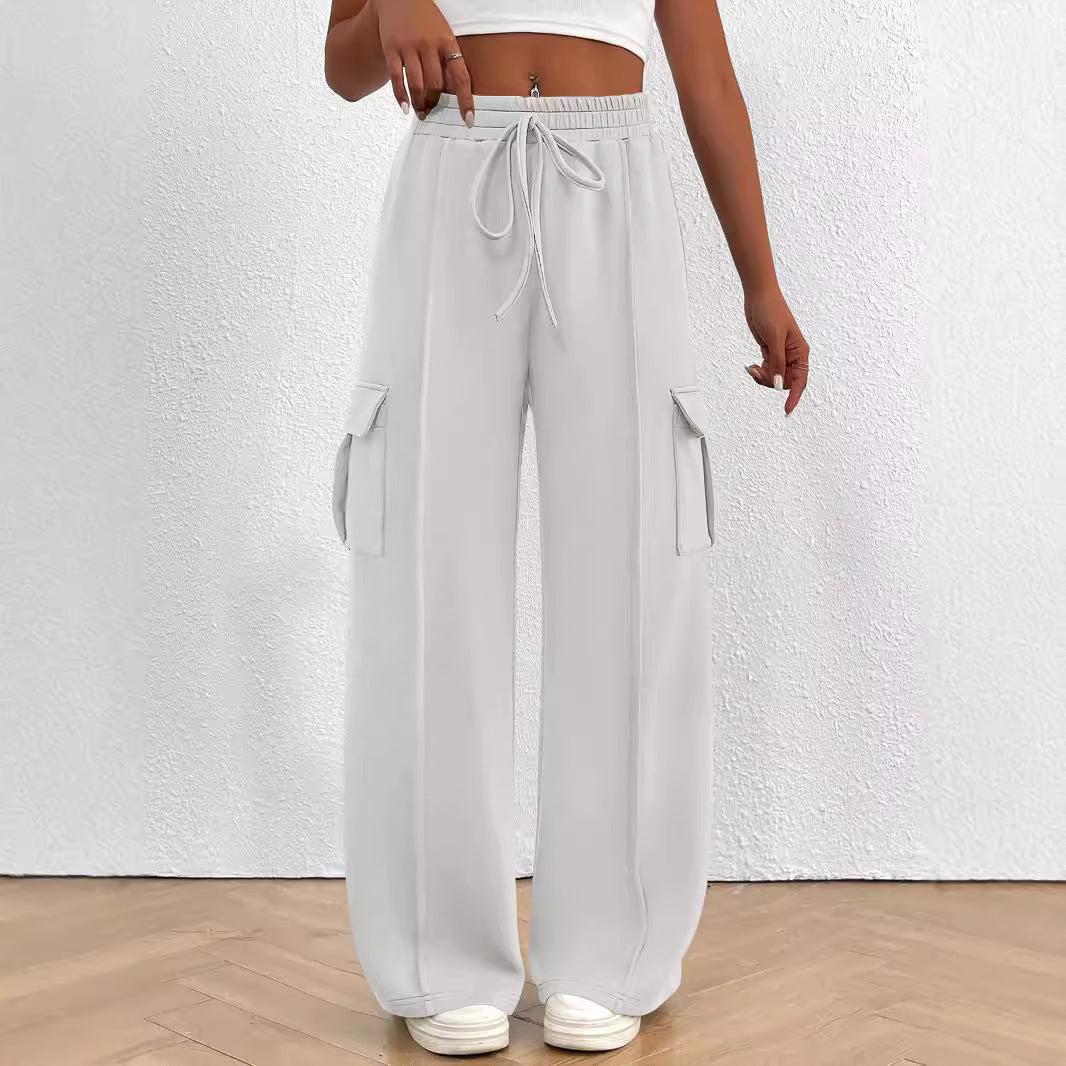 Damen Cargo-Hose im lässigen Relaxed Fit mit elastischem Bund und praktischen Taschen Drune