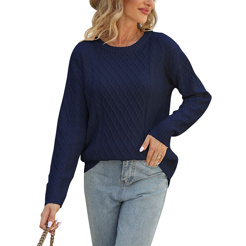 Damen Strickpullover mit auffälligem Rautenmuster Drune