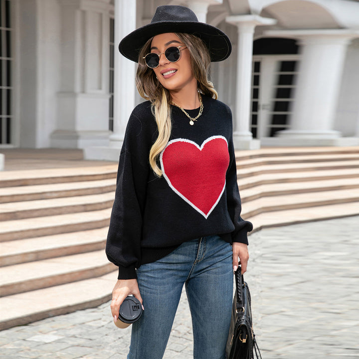 Damen Sweatshirt mit Herzdesign Drune