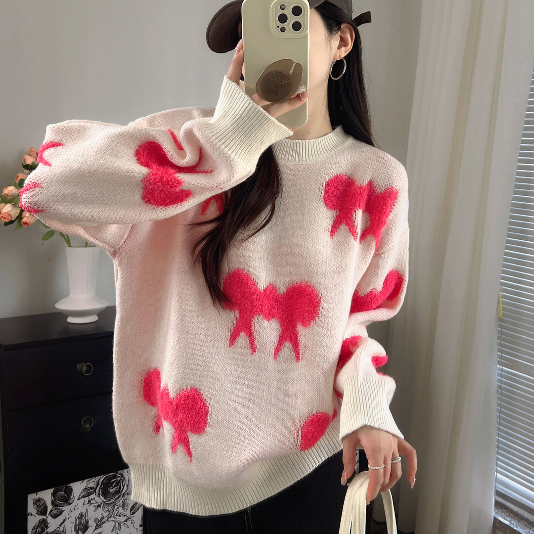 Damen kuscheliger Strickpullover mit verspieltem Muster Drune