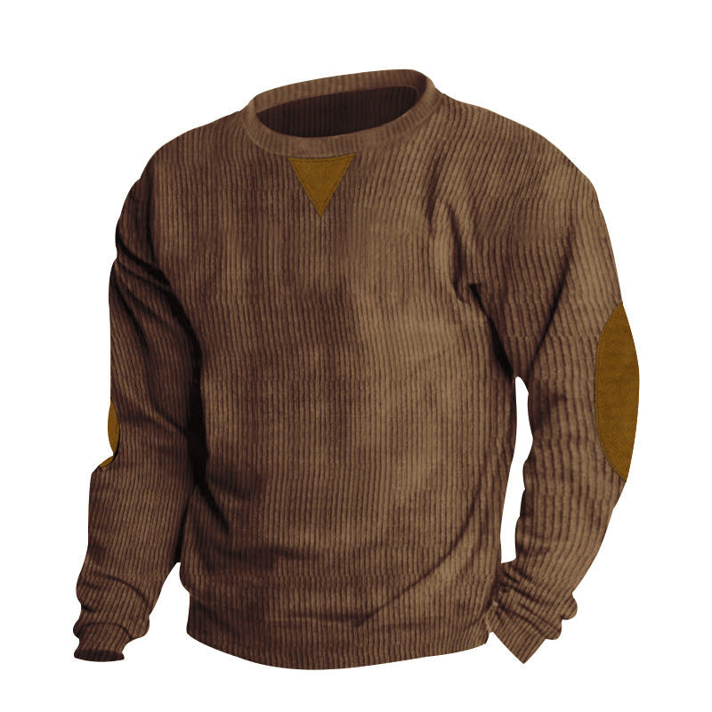 Herren Strickpullover mit einzigartigem strukturiertem Design und aufgesetzten Ellbogenpatches Drune