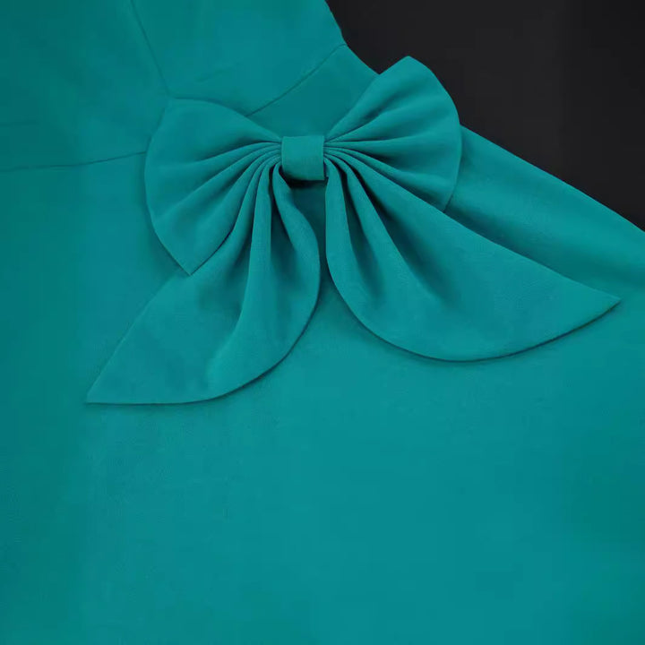 Damen Komfortables Kleid mit voluminösen Schleifen-Details Drune
