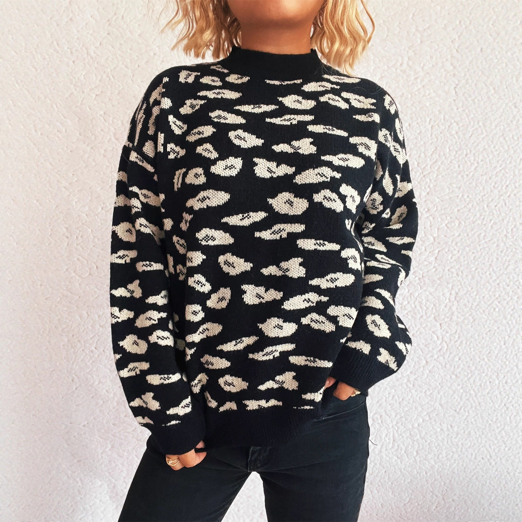 Damen Grobstrickpullover mit modernem Muster und lässigem Schnitt Drune