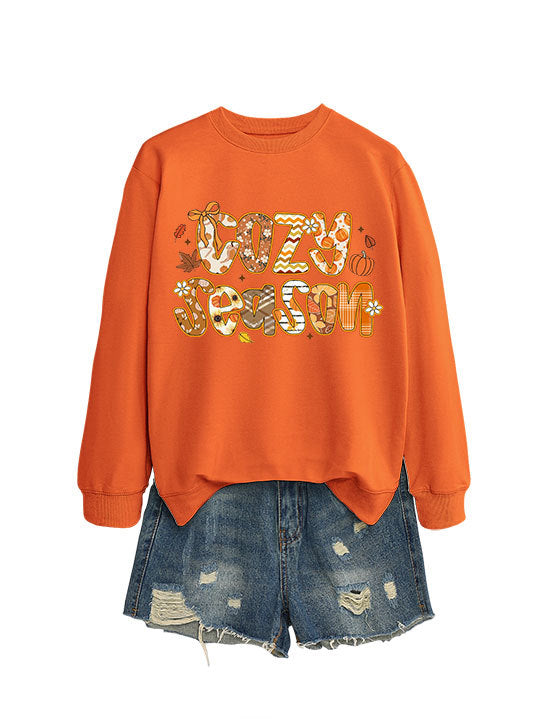 Damen Sweatshirt mit kreativem Herbstdesign und lässigem Schnitt Drune