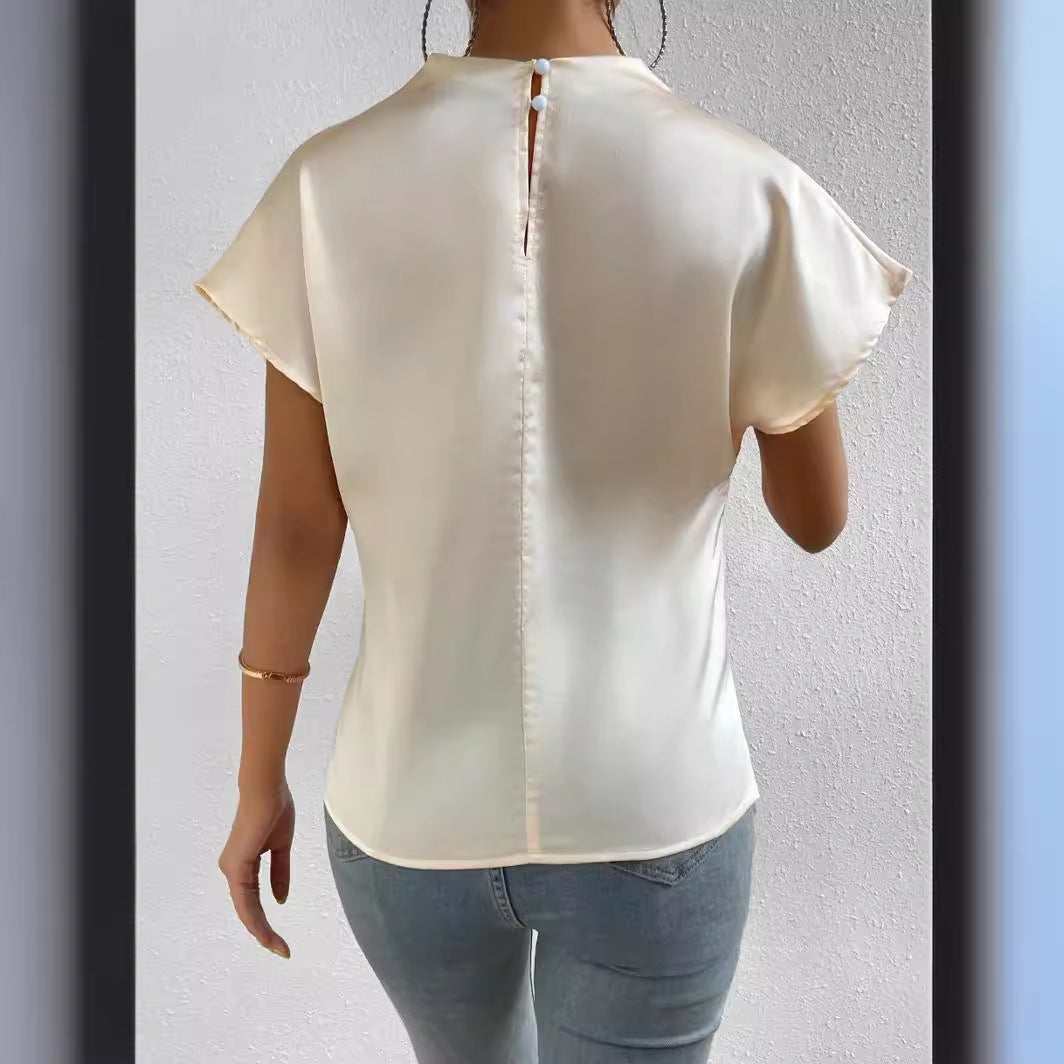 Damen Modisches Satin-Blusenshirt Drune
