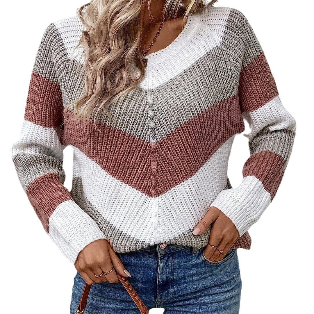 Damen Strickpullover im modernen Chevron-Stil Drune