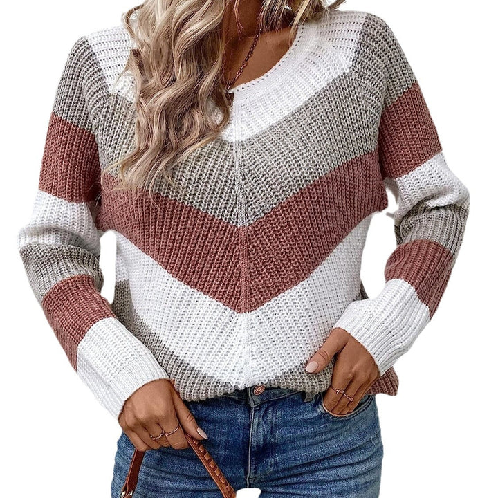 Damen Strickpullover im modernen Chevron-Stil Drune