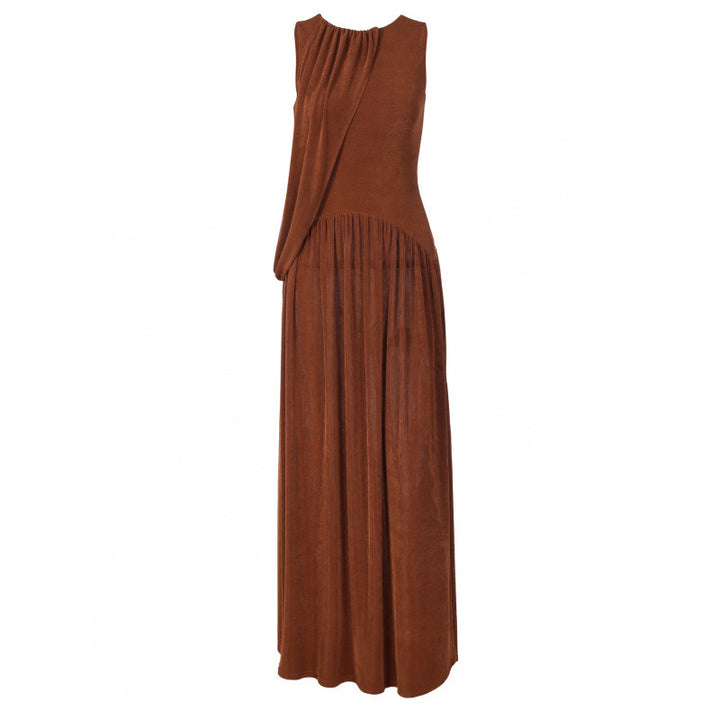 Damen Elegantes Maxikleid mit asymmetrischem Schnitt und fließendem Stoff Drune