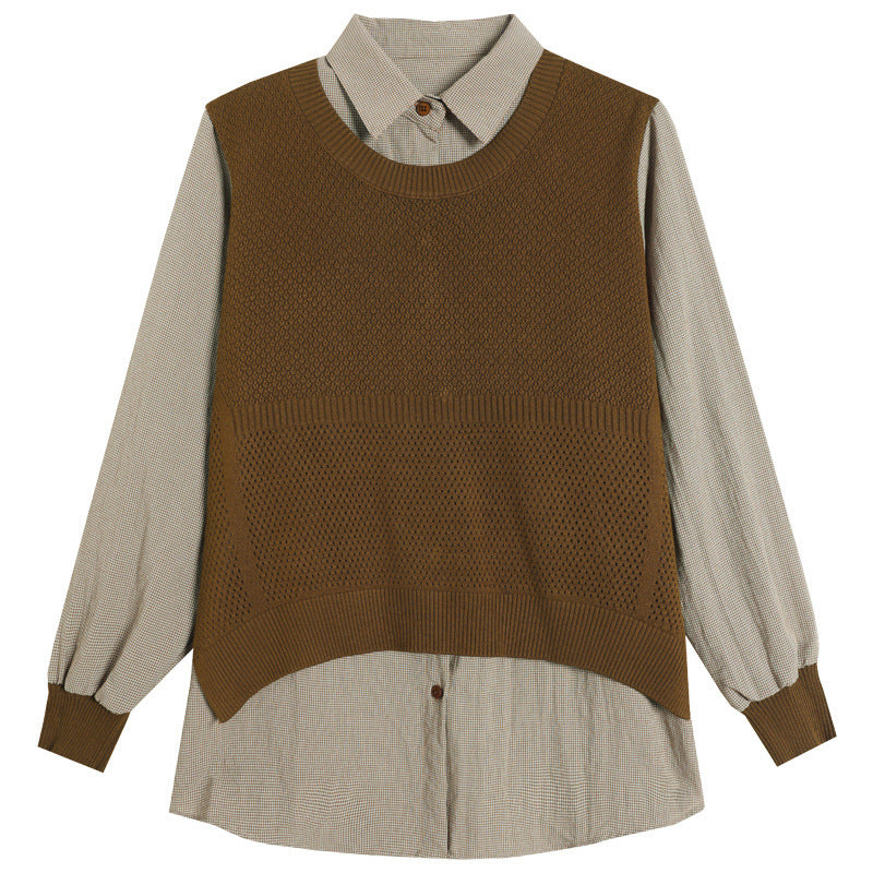 Damen Strickpullover mit einzigartiger Layered-Optik und feiner Struktur Drune