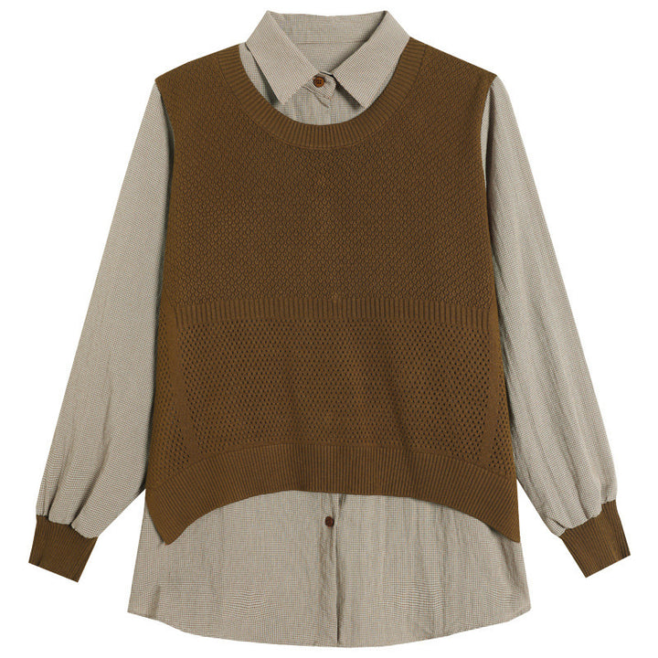 Damen Strickpullover mit einzigartiger Layered-Optik und feiner Struktur Drune