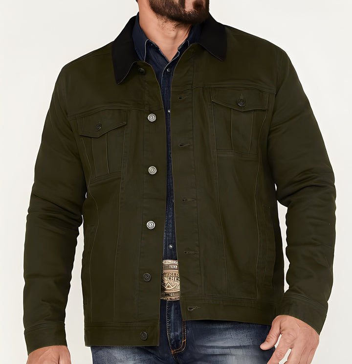 Herren Jeansjacke im klassischen Stil mit praktischen Taschen Drune