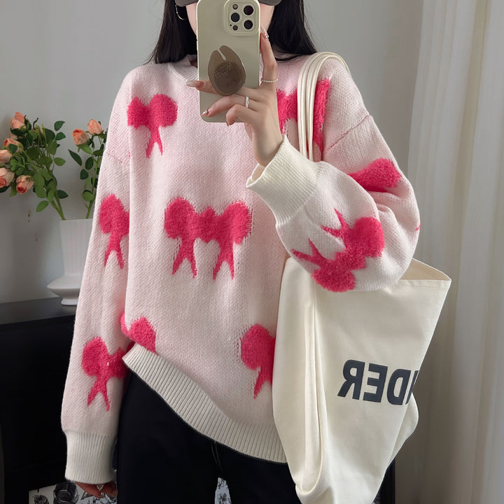 Damen Strickpullover mit verspieltem Tiermotiv und lässigem Schnitt Drune