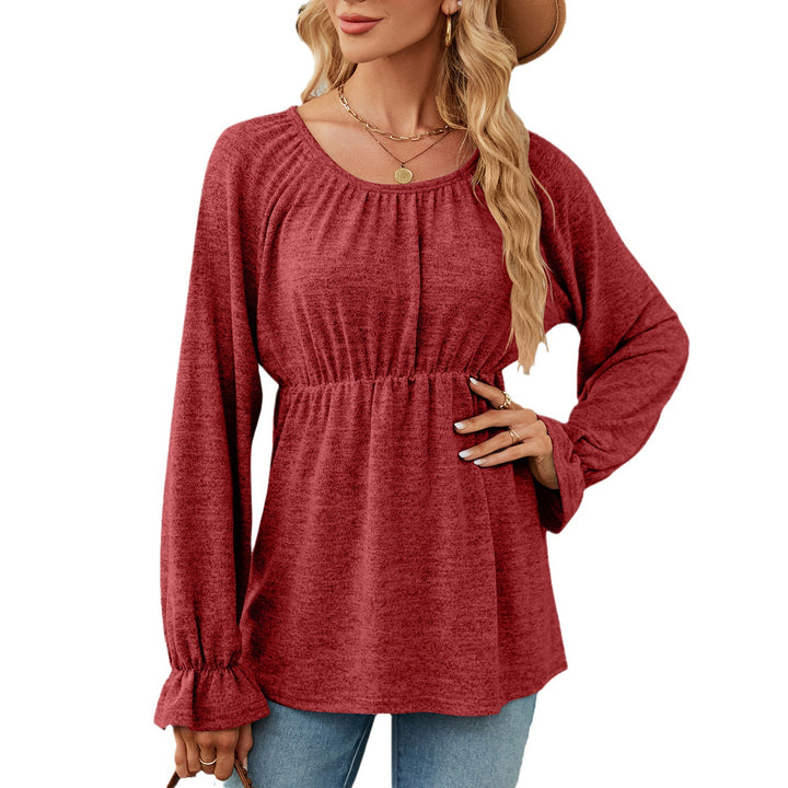 Damen lässiges Blusenshirt mit Raffung Drune