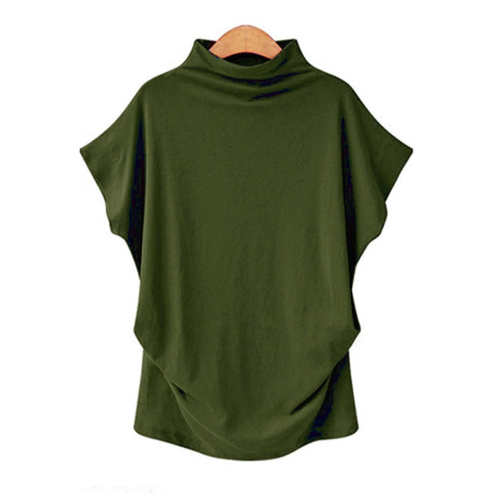 Damen Drapiertes Oversize-Top Stehkragen