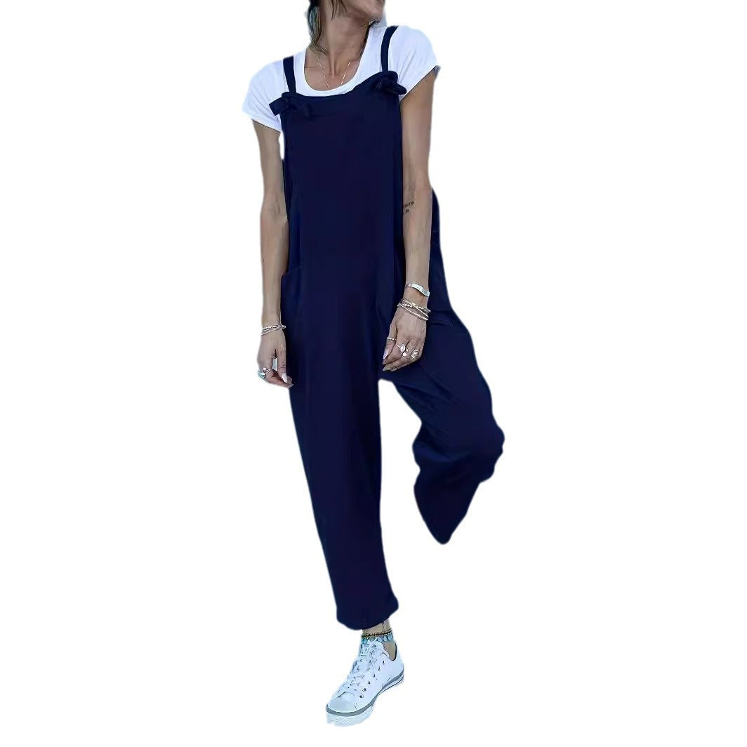 Damen Lässiger Jumpsuit mit praktischen Seitentaschen Drune