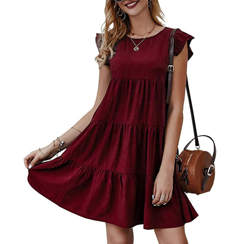 Damen Sommerkleid mit Rüschendetails und lässigem Schnitt Drune