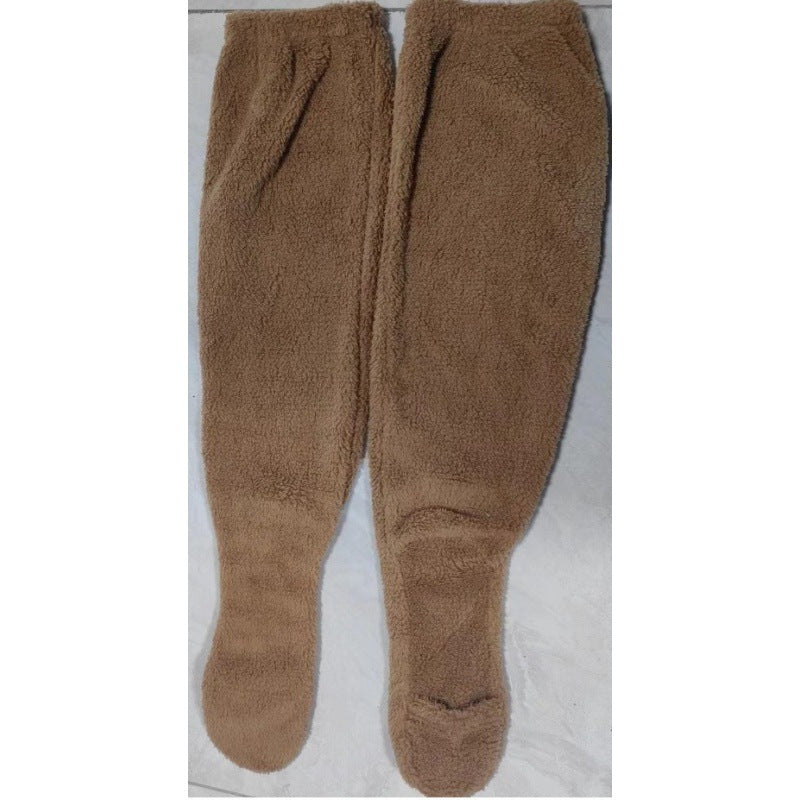 Damen Kuschelige Overknee-Socken aus weichem Fleece Drune