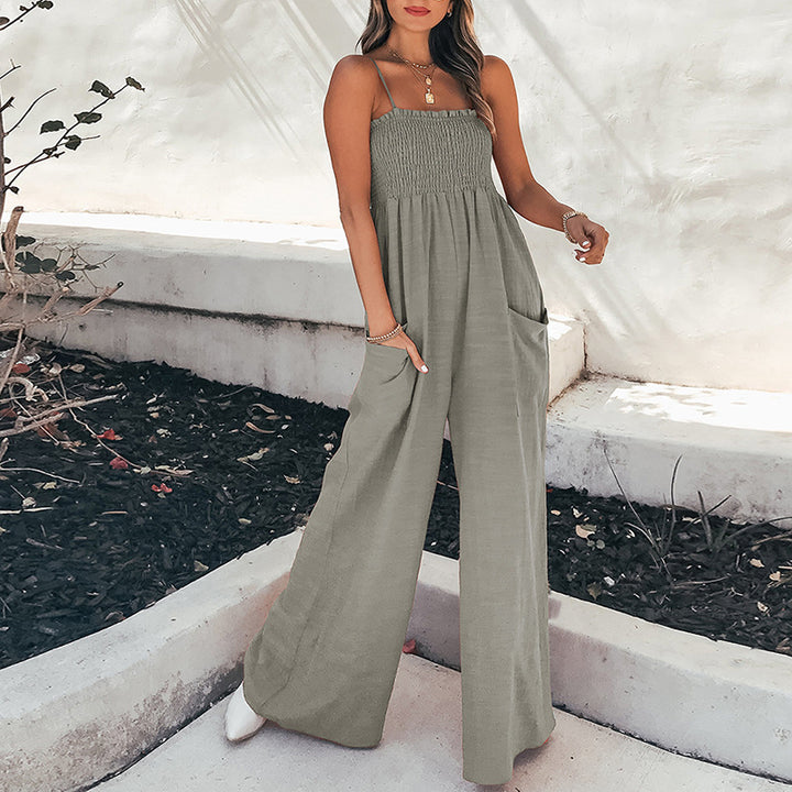 Damen Lässiger Jumpsuit mit weitem Schnitt und praktischen Taschen Drune