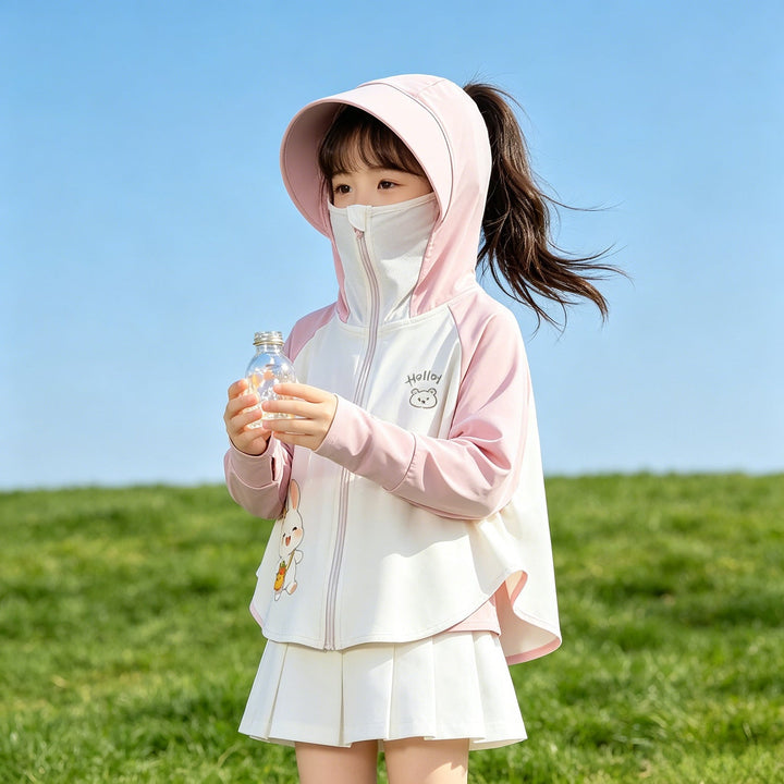Kinder Sonnenschutzjacke mit Kapuze und atmungsaktivem Stoff Drune