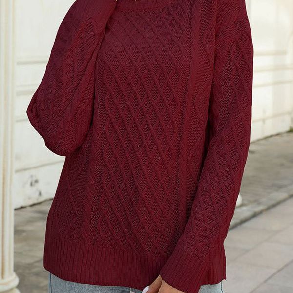Damen Strickpullover mit auffälligem Rautenmuster Drune