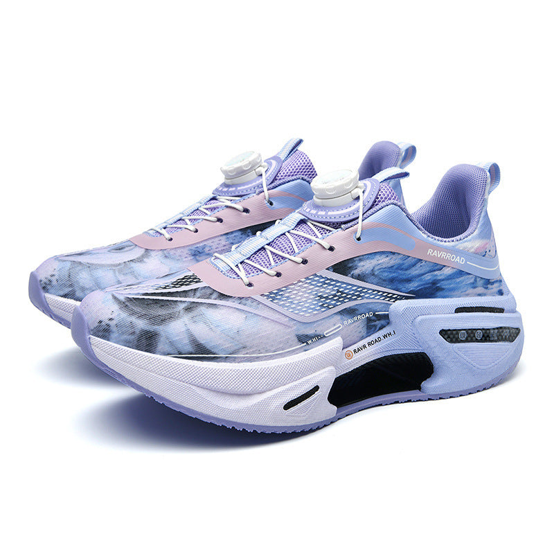 Damen gedämpfte Fashion-Plateau-Sneaker mit sichtbarer Luftkammersohle und elastischem Schaft Drune