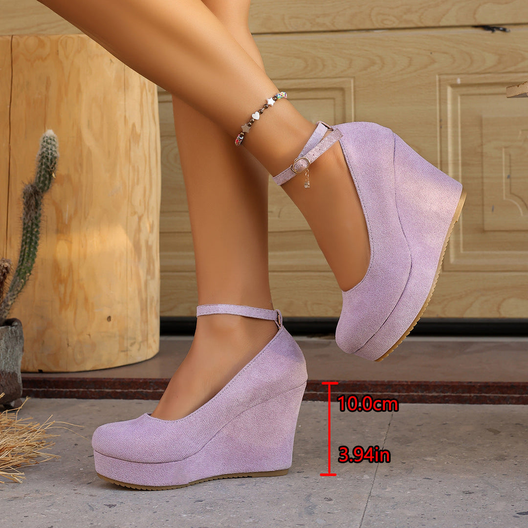 Damen Wedge-Pumps mit dekorativem Riemchen und exzellentem Fußbett Drune