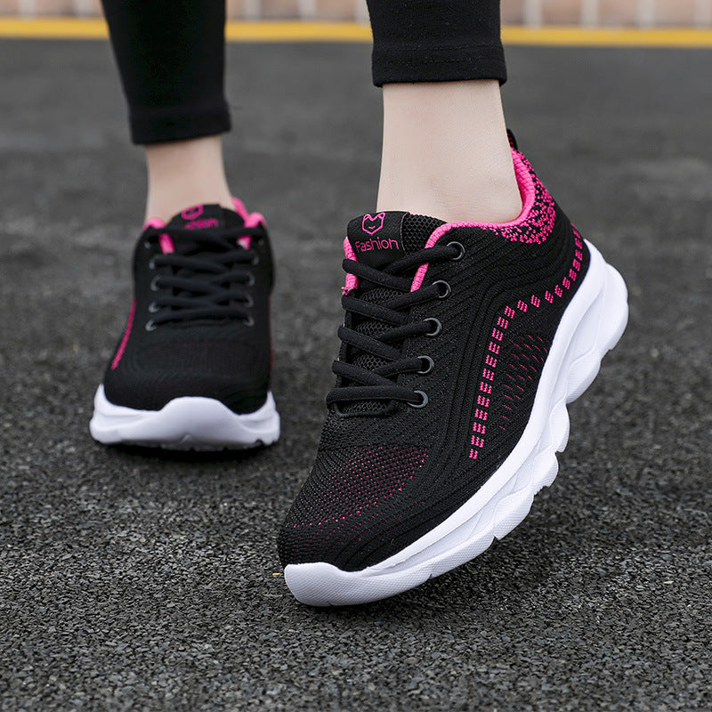 Damen nan ultraleichter Komfort-Gehsneaker für Alltag und Freizeit mit nahtlosem Strickobermaterial, reaktionsfreudiger Luftkissen-Zwischensohle und gepolstertem Fersenkragen Drune