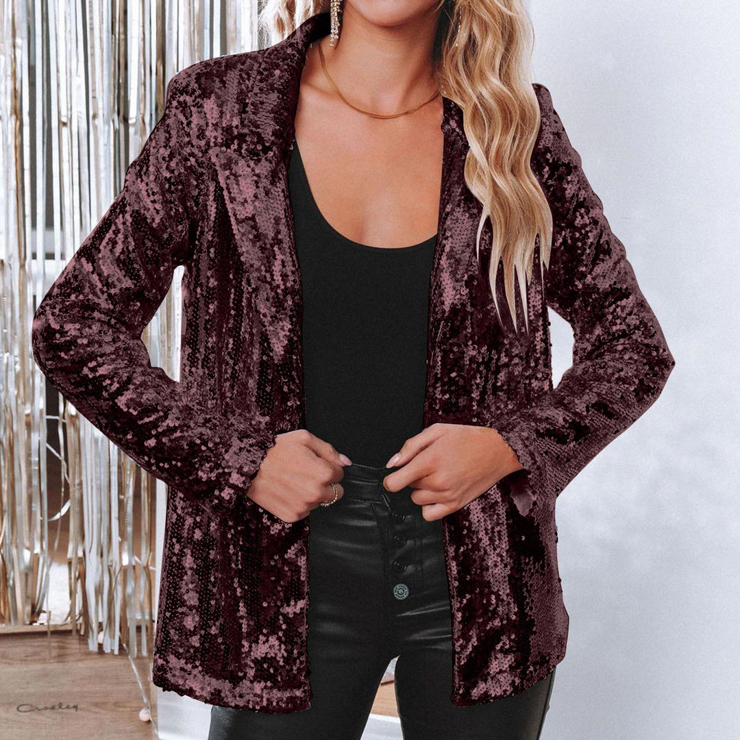 Damen eleganter Paillettenblazer mit schimmerndem Finish Drune