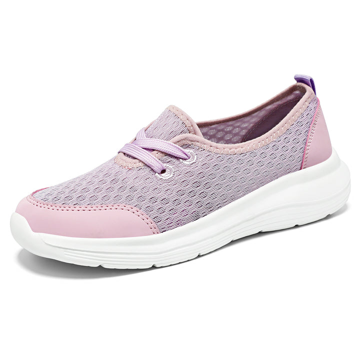 Damen nan atmungsaktiver Everyday-Slipper mit feinem Strickmesh, elastischer Zierschnürung und ergonomischer Dämpfungssohle Drune