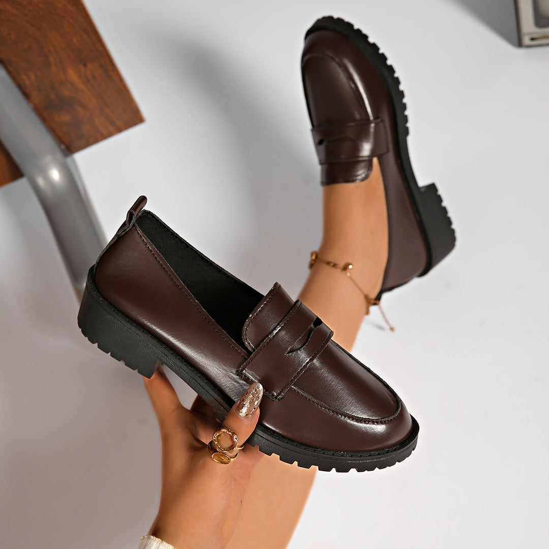 Damen Elegante und bequeme Mokassins mit modischem Riemen Drune