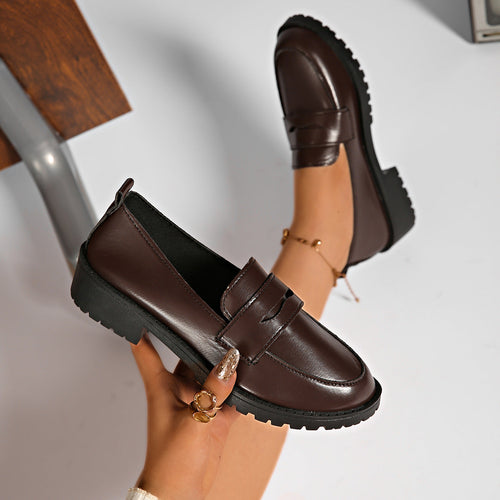 Damen Elegante und bequeme Mokassins mit modischem Riemen Drune