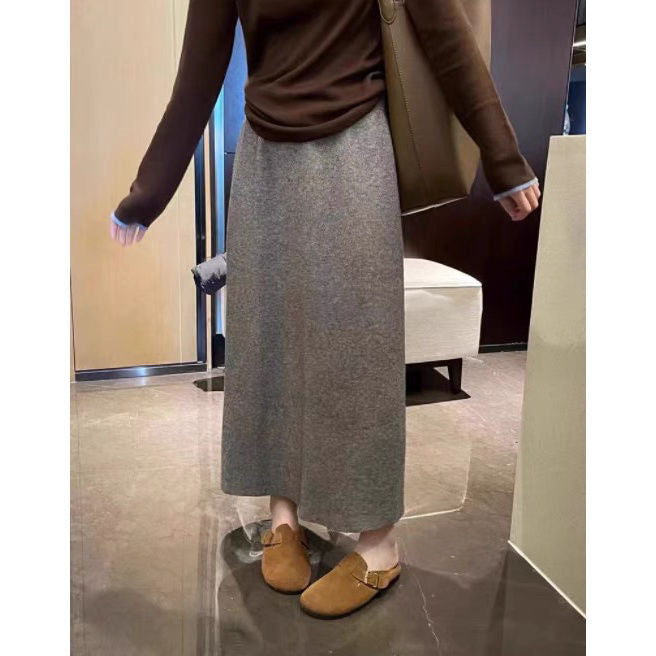 Damen Midi-Rock aus feinstem Strick mit eleganter Silhouette Drune
