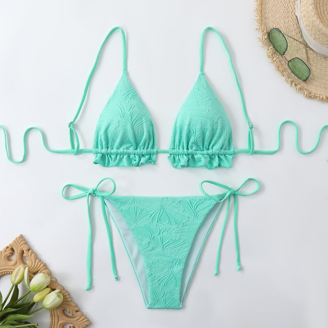 Damen Triangel-Bikini mit Rüschendetails Drune