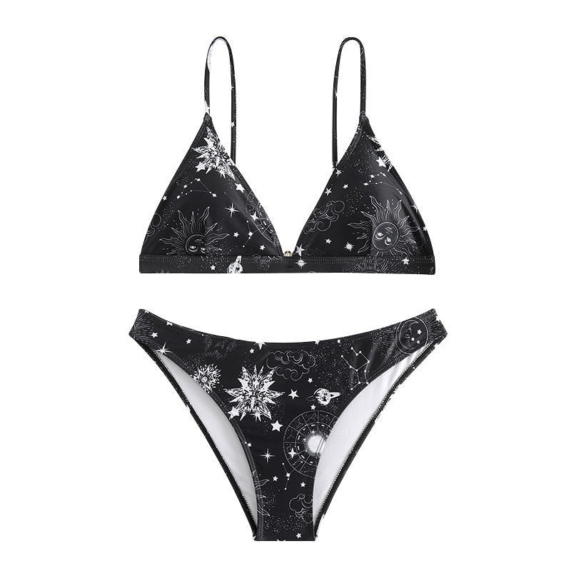 Damen Triangel-Bikini mit Astronomie-Muster Drune