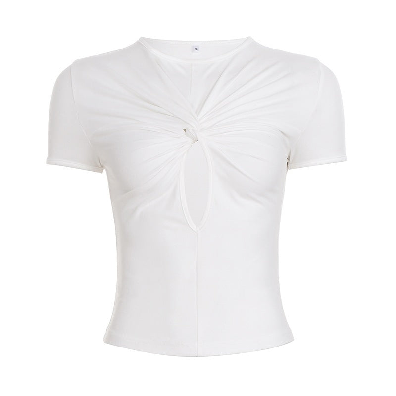 Damen Kurzarmshirt mit raffiniertem Knotendesign Drune