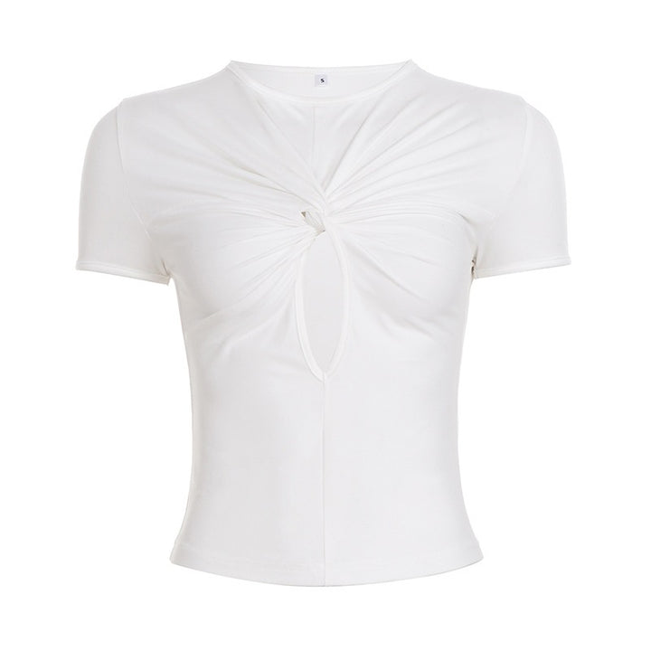 Damen Kurzarmshirt mit raffiniertem Knotendesign Drune
