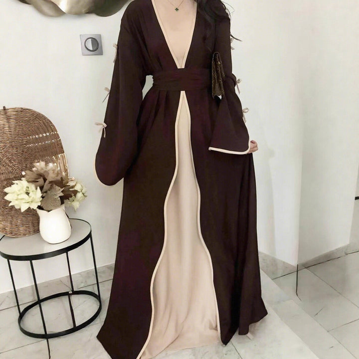 Damen Maxikleid mit eleganten Schleifendetails und fließendem Schnitt Drune