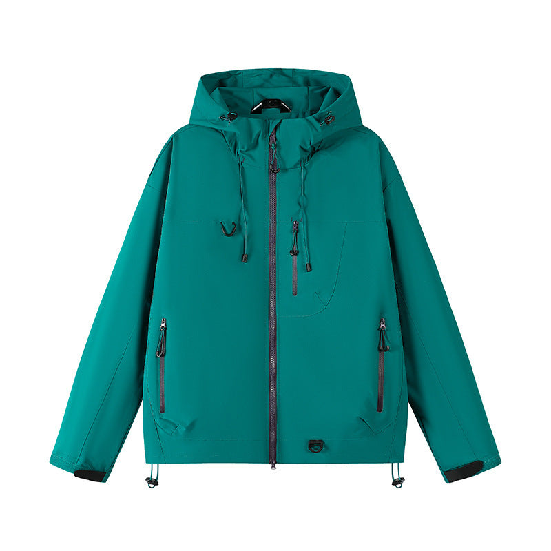 Herren technische Outdoor-Jacke mit verstellbarem Kapuzendesign und zahlreichen Reißverschlusstaschen Drune