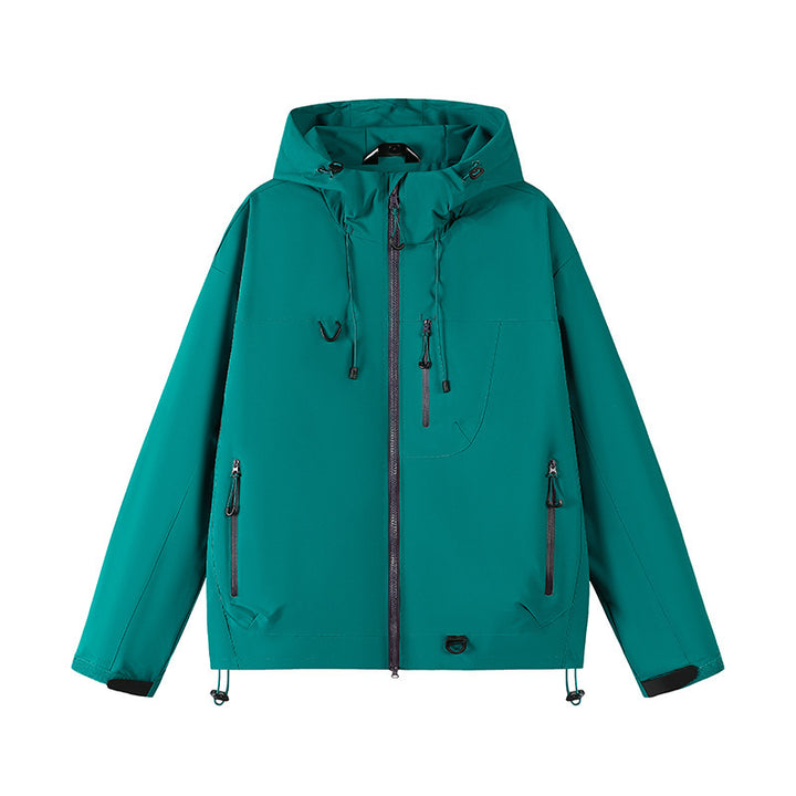 Herren technische Outdoor-Jacke mit verstellbarem Kapuzendesign und zahlreichen Reißverschlusstaschen Drune