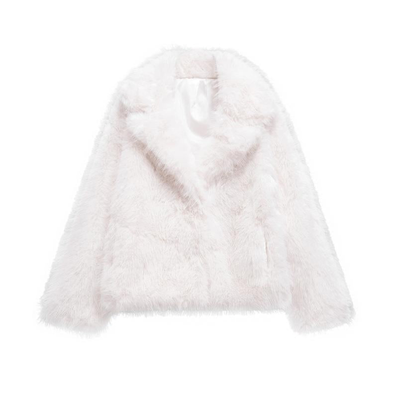 Damen modischer Fellblazer Drune