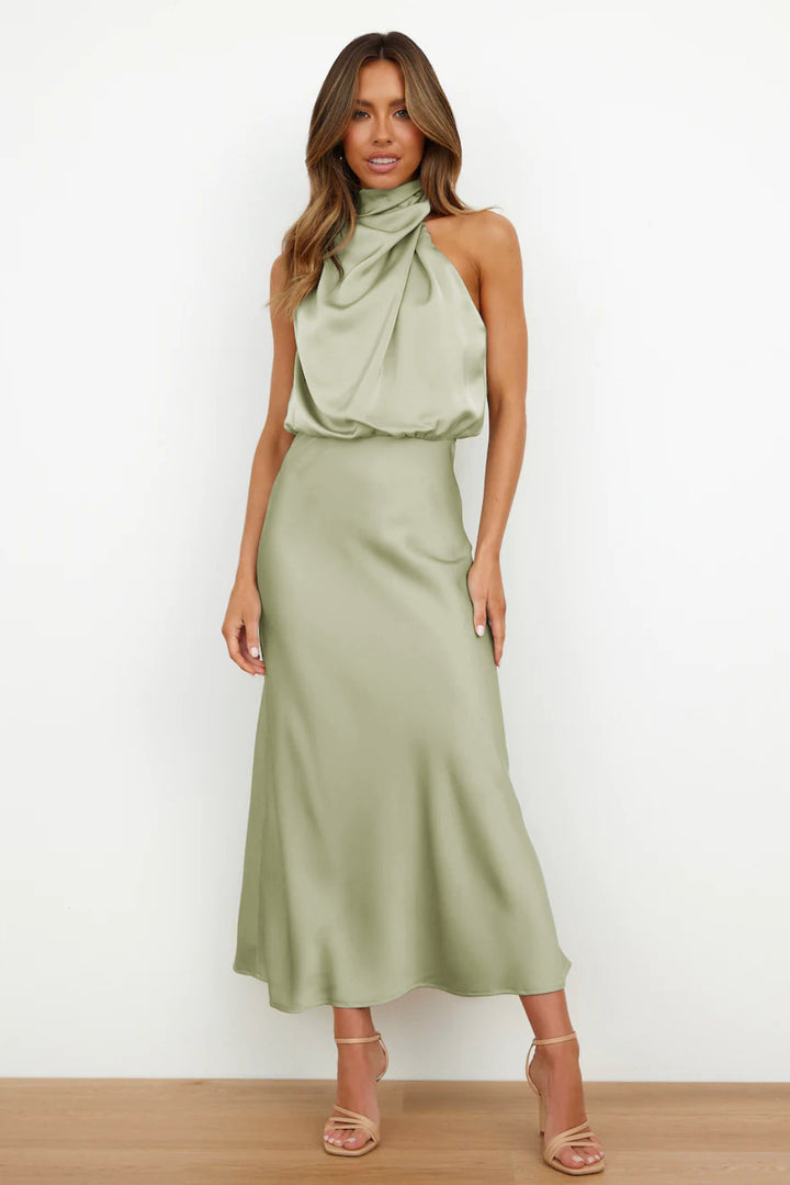 Damen Maxikleid mit Wickeloberteil Drune