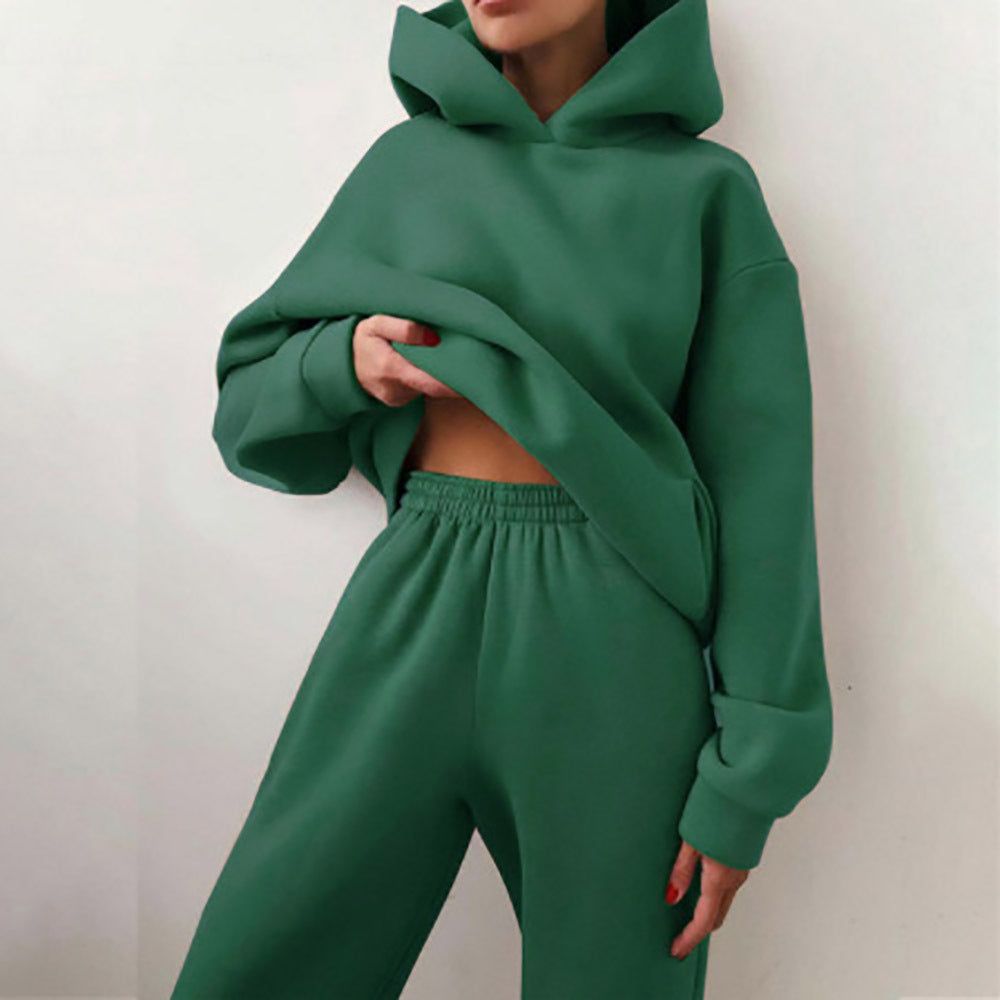 Damen gemütliches Hoodie- und Jogginghose-Set Drune