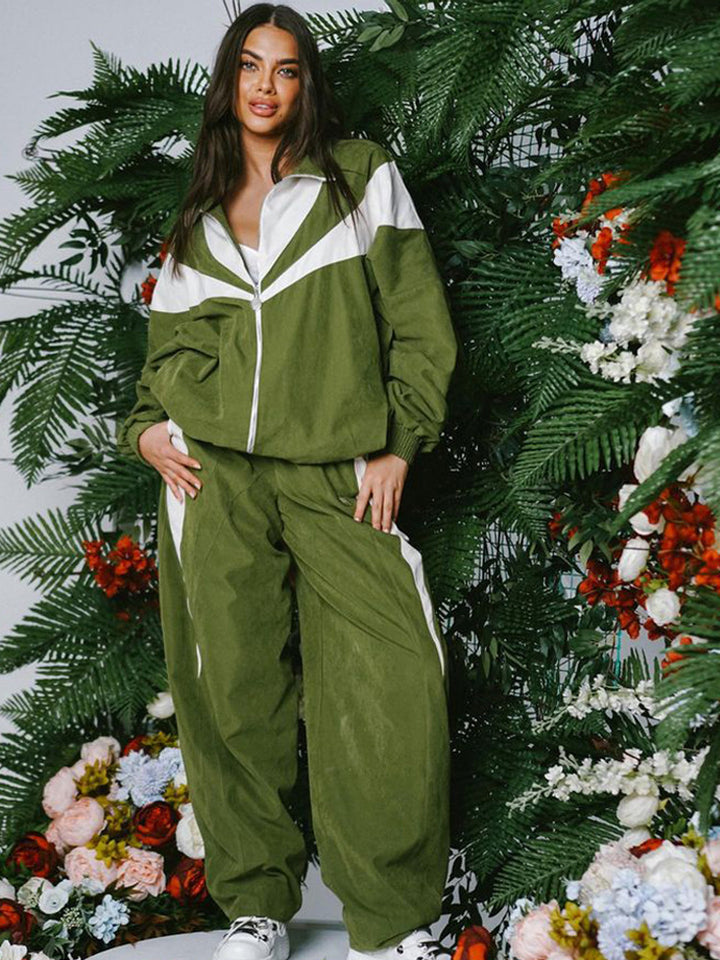 Damen Sportliches Premium-Set aus komfortabler Oberjacke und weit geschnittenen Hosen Drune