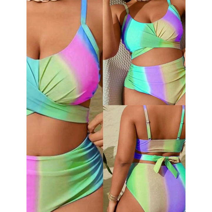 Damen Bikini-Set mit modischer Wickeloptik und hohem Bund Drune