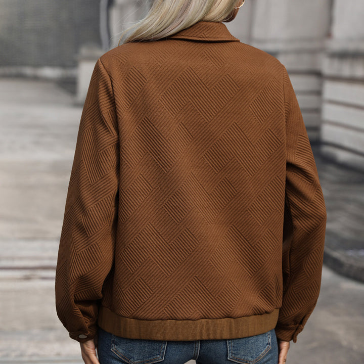 Damen stylische Oversized Jacke mit strukturiertem Muster Drune