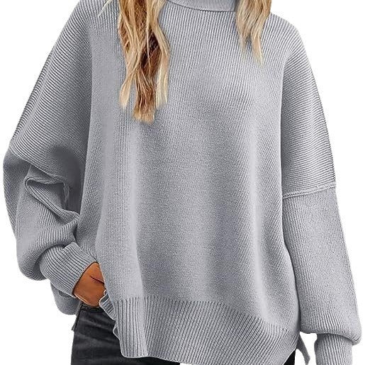 Damen Oversized Strickpullover mit breiten Ärmeln und strukturierter Oberfläche Drune