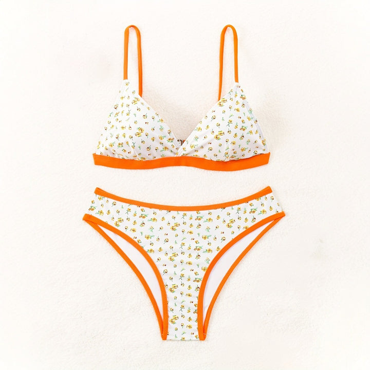 Damen Blumenmuster Bikini mit raffinierter Schnittführung Drune