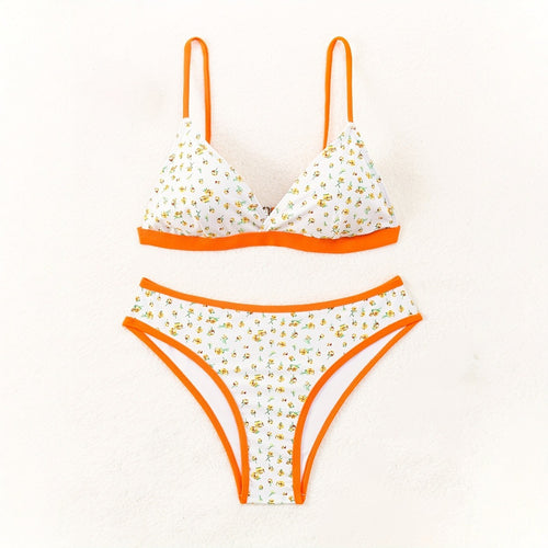 Damen Blumenmuster Bikini mit raffinierter Schnittführung Drune