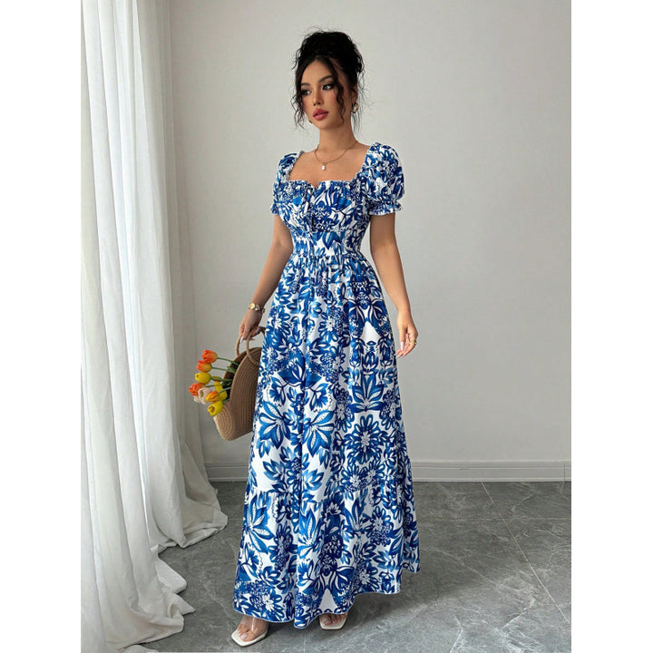 Damen Maxikleid mit quadratischem Ausschnitt und offenen Trägern Drune