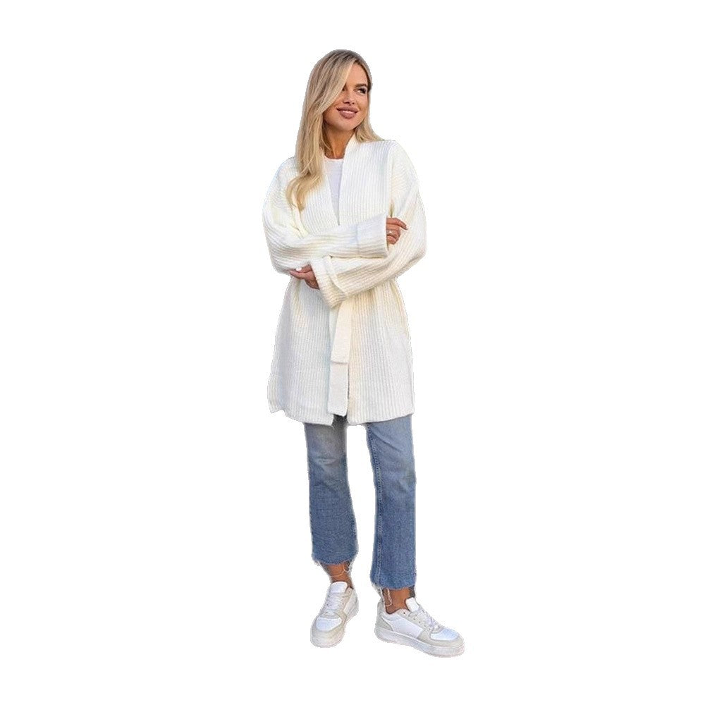 Damen Luxuriöse Strickjacke mit Gürtel Drune